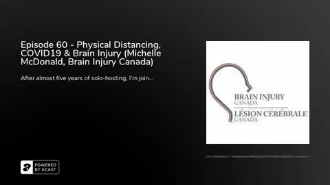 Episode 60 - Physical Distancing, COVID19 & Brain Injury (Michelle McDonald, Brain Injury Canada)