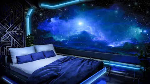 Luxury Spaceship Bedroom | Calming Ambience & White Noise for Sleep