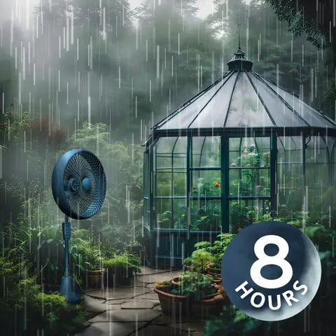Oscillating Fan Sounds for Sleeping & Rain Noise on Lush Foliage | 8 Hours