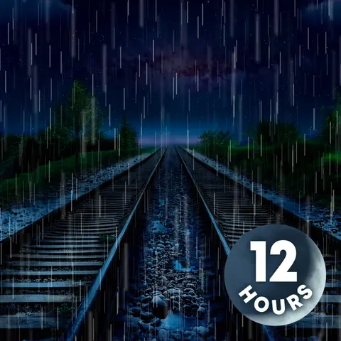12 Hour Relaxing Rain & Thunder with Distant Train Sounds for Sleep