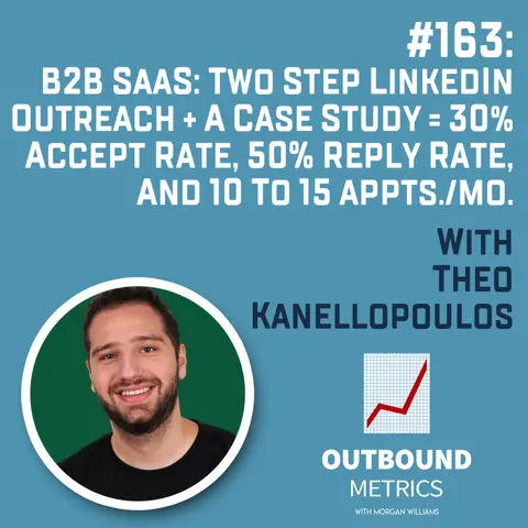 #163: B2B SaaS: Two Step LinkedIn Outreach + a Case Study = 30% accept rate, 50% reply rate, and 10 to 15 appts./mo. (Theo Kanellopoulos)