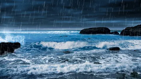 Heavy Rain & Ocean Sounds for Deep Sleep