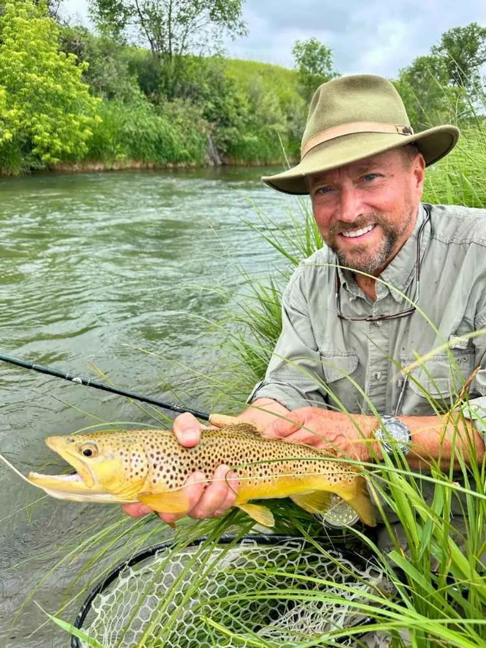 John van Vliet with a nice brown trout from the Driftless